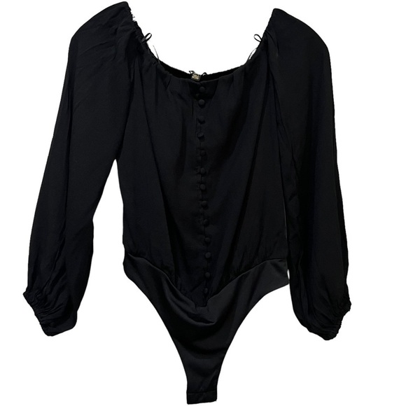 Affirmation AFRM XS Revolve Black off the Shoulder Thong Bodysuit NWT O - Picture 1 of 5